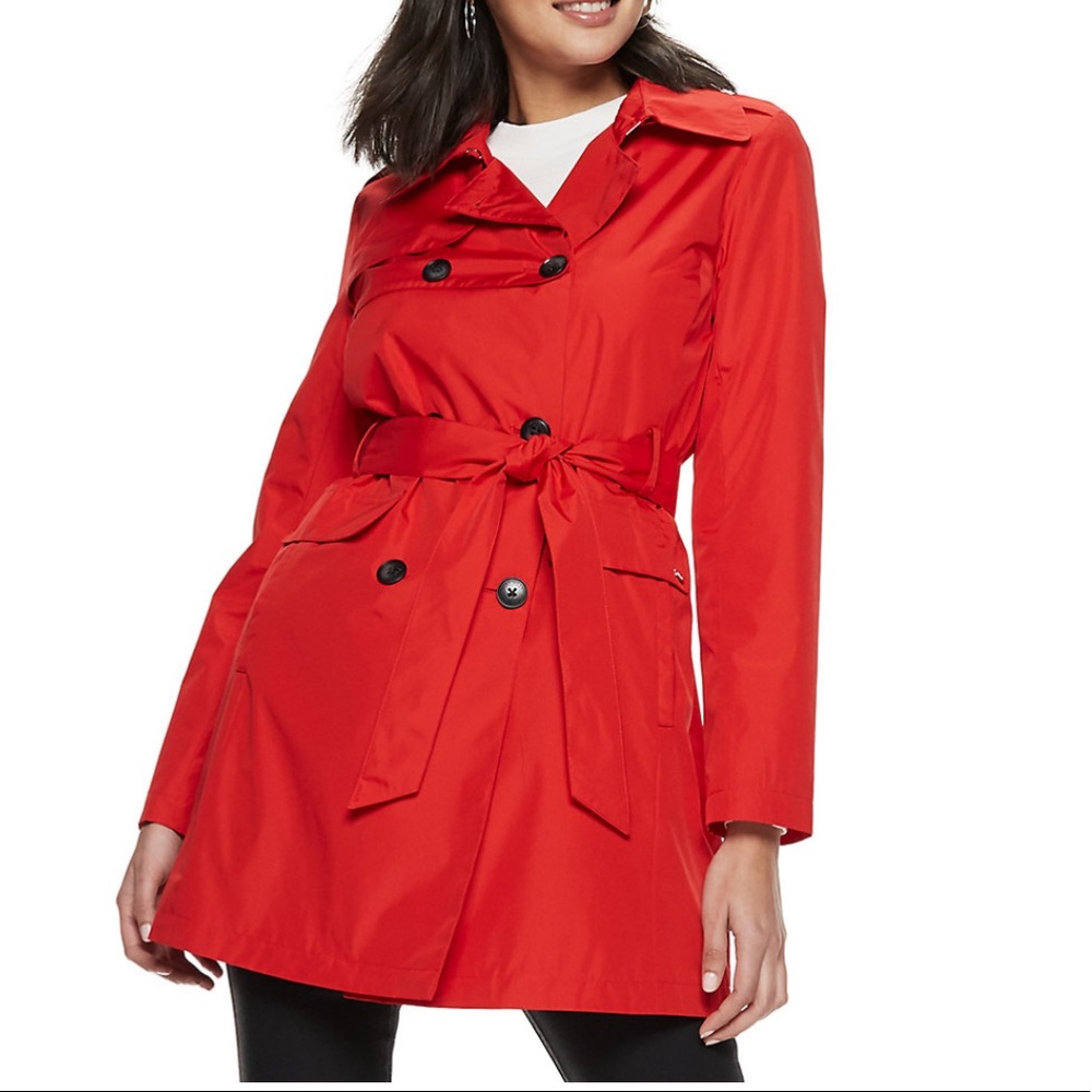 Nine West Red trench coat - Picture 1 of 6